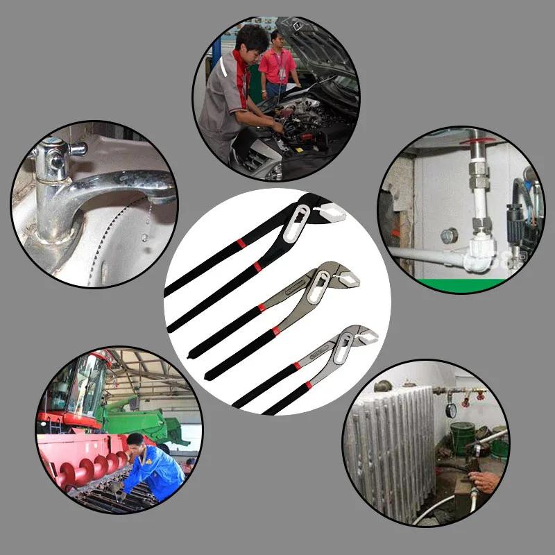 ForHomHeavy Duty Quick Pipe Wrench 8"/10"/12" Chrome Vanadium Регулируемые губки водопроводные хомуты плоскогубцы сантехнический ремонтный комплект для открытия