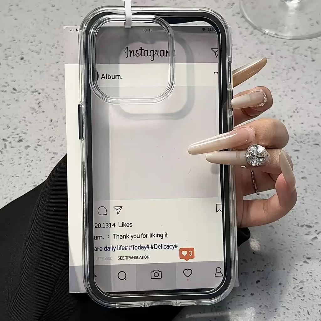 Чехол для телефона с цветной рамкой и прозрачной задней панелью для For Iphone 17 Air 16 15 14 13 12 11 Pro Max Plus, акриловый ударопрочный бампер