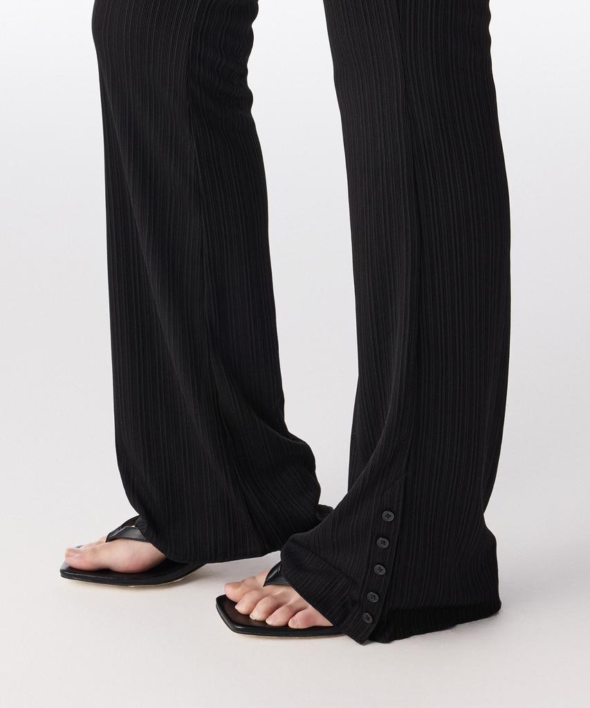 Musinsa Standard Woman Women'S Vertical Texture Side Button Jersey Pants [Black]