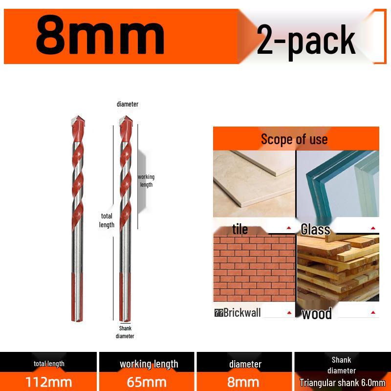 6 мм Сплавное треугольное сверло для бетона, стекла и цемента