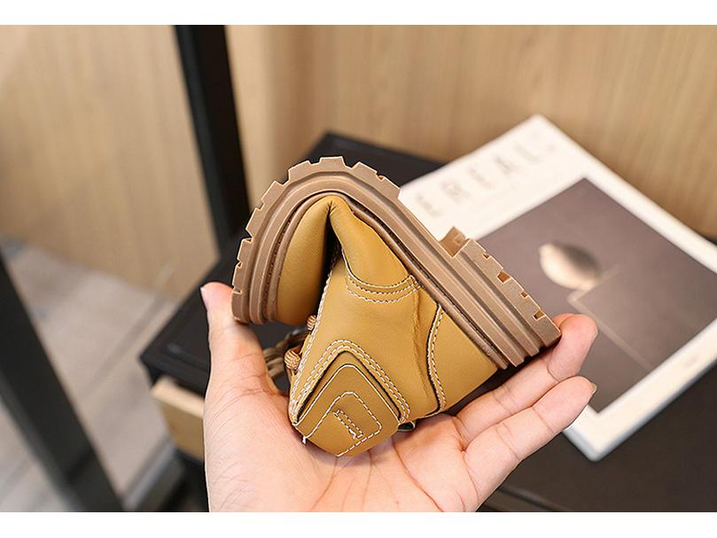 Детские зимние ботинки «Мартенс»: Классическая теплая для мальчиков, Утепленная кожа для девочек, Нескользящая, Плюс бархатный хлопок