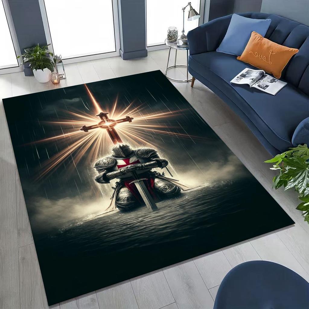 Тамплиер Рыцарь Крови Честь Святой Крестоносец Мультяшный Ковер для Спальни Гостиной Дивана Дома Декор Придверный Коврик, Детский Игровой Нескользящий Напольный Коврик