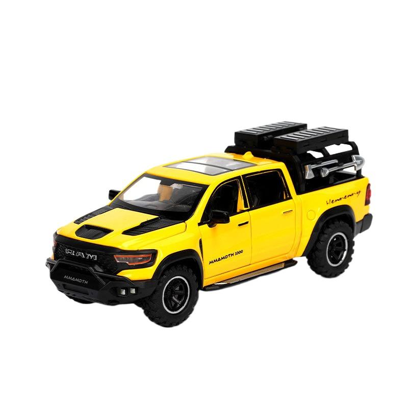 1/32 Dodge RAM MAMMOTH пикап игрушечная машинка миниатюрная литая металлическая модель внедорожника инерционный механизм со звуком и светом коллекция подарок мальчику