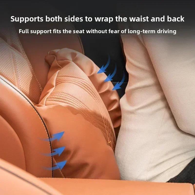 RAT2 Luxury Nappa Leather Car Headrest Waist Pillow Seat Accessories Car Headrest and Lumbar Set For Mercedes Benz E S C A B Class
