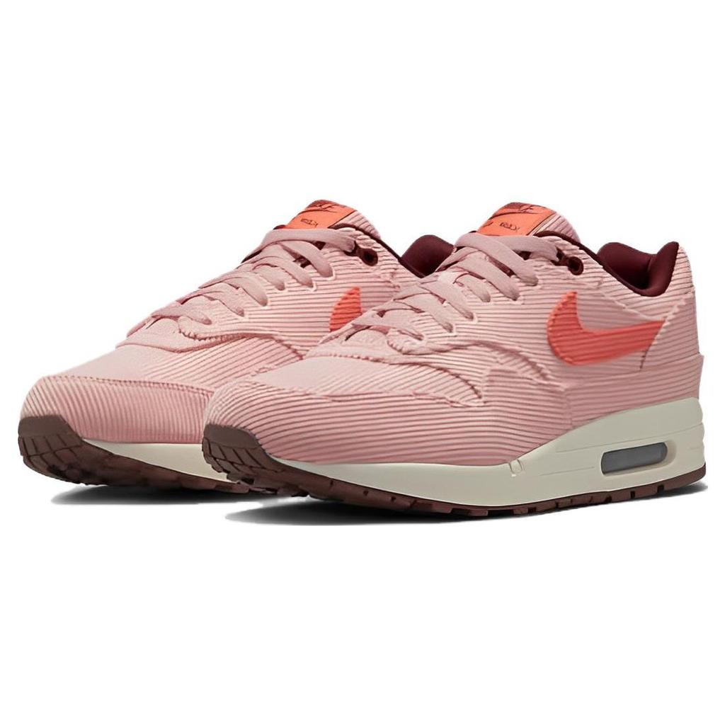 Nike Air Max 1 Premium Coral Stardust Corduroy Unisex Sneakers Pink Bright-Coral Oxen-Brown FB8915-600
