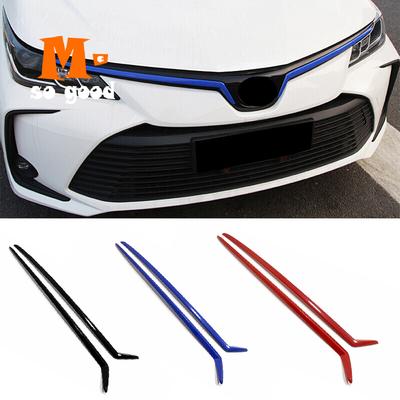 Карбон/черный/синий/красный для Toyota Corolla Sedan-аксессуары для передней части автомобиля, центральная решетка, декоративная полоса для забора, крышка