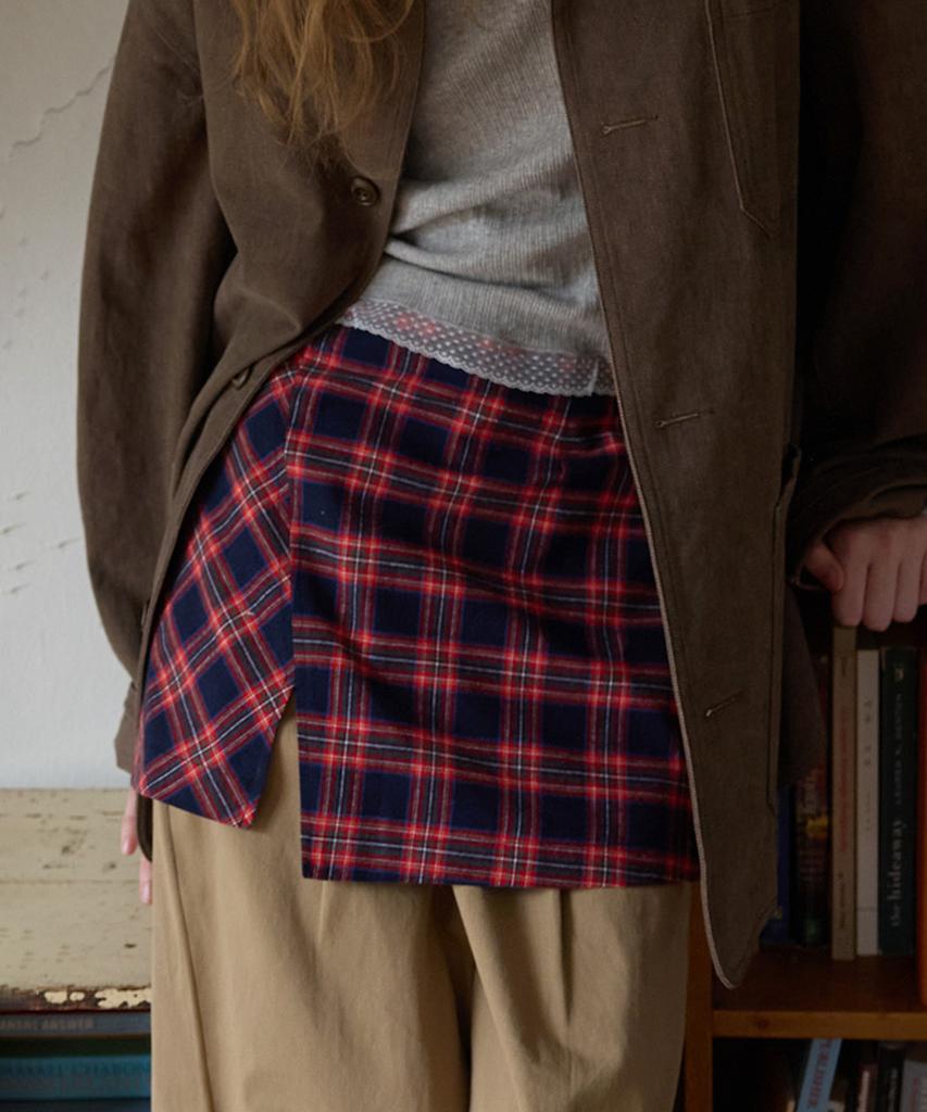 Murmure Pra Low Slit Check Skirt_Pra Skirt