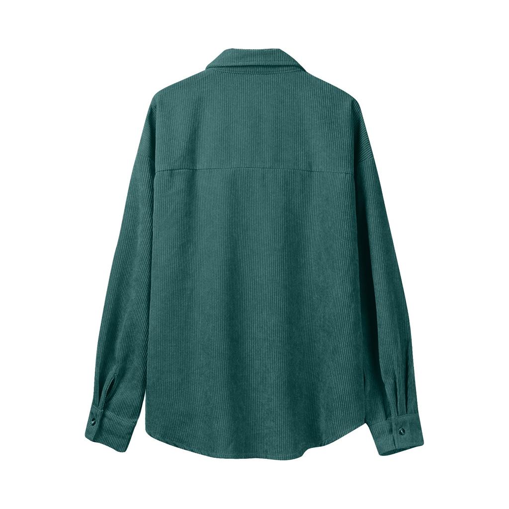 Женские и зимние рубашки Женская однотонная куртка свободного кроя с лацканами в стиле кэжуал