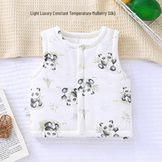 High Waist Baby Cotton Quilted Pants with Belly Protection – Mulberry Silk-Lined for Boys & Girls, Perfect for Autumn & Winter