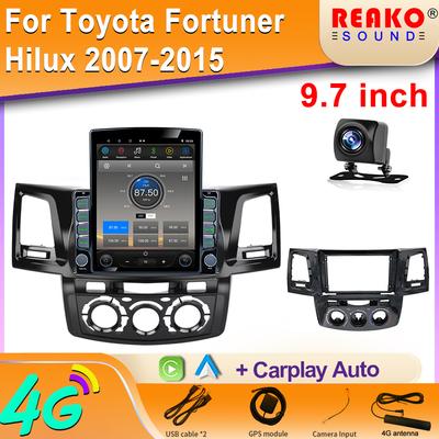 9,7-дюймовый вертикальный экран Tesla Android 12 автомобильное радио для Toyota Fortuner Hilux 2007-2015 навигация GPS мультимедийный плеер 2din