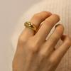 Minimalist 18K Gold Plated Stainless Steel Chunky Dome Ring for Women, Sizes 5 6 7 8, Waterproof Non Tarnish Statement Jewelry