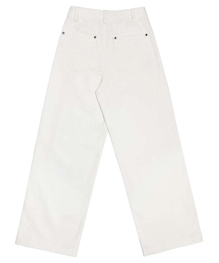 BRILLEMONTHS Straight Cotton Pants [Off-White]
