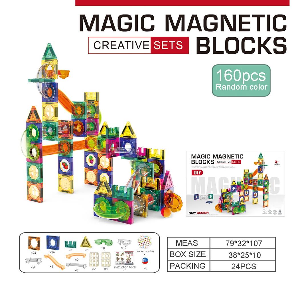Слайд-шар магнитные детали строительные блоки интеллект собранный мальчик игрушка подарок