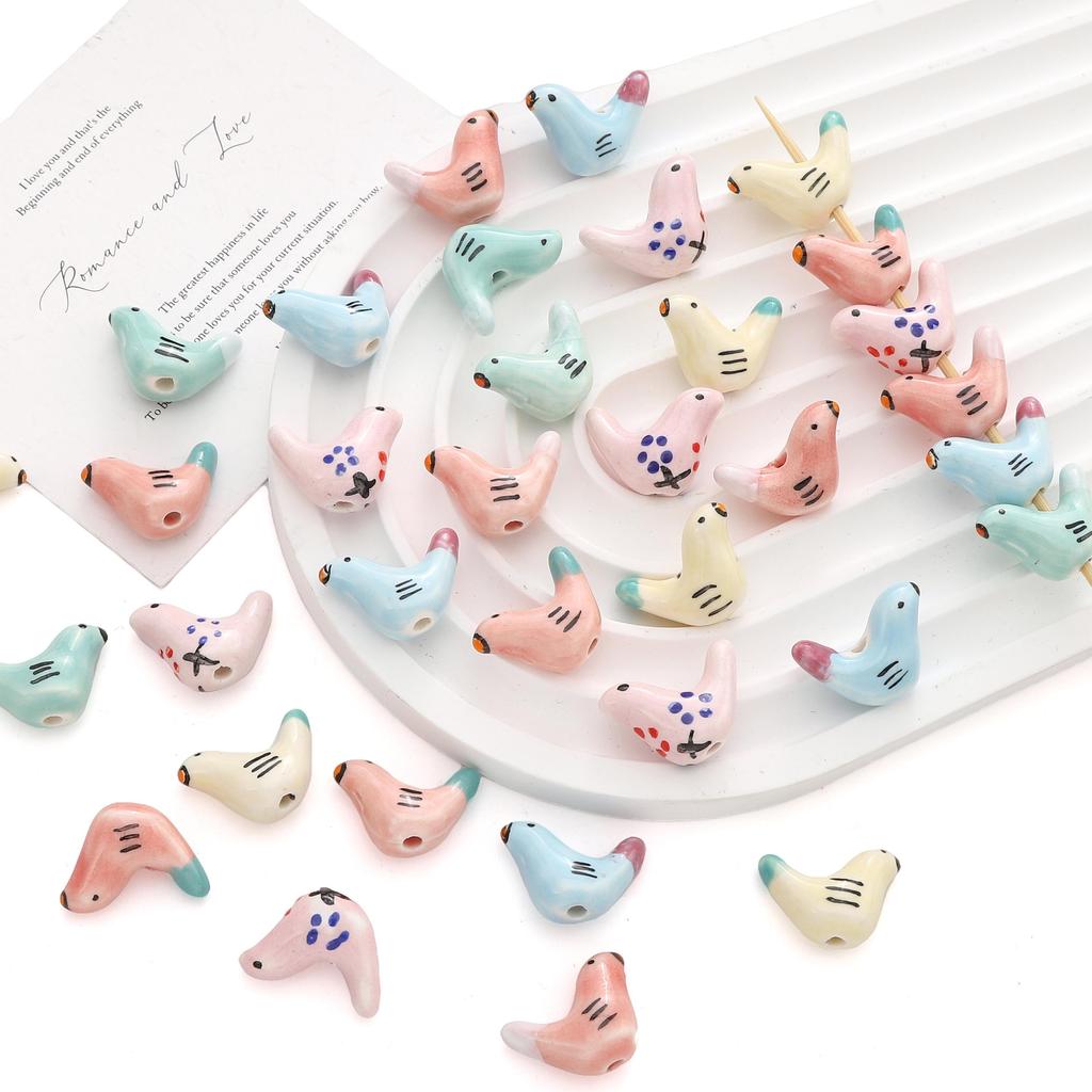 20x14 мм голубь керамическая расписанная вручную бусина для самостоятельного изготовления браслетов ожерелий ювелирных изделий