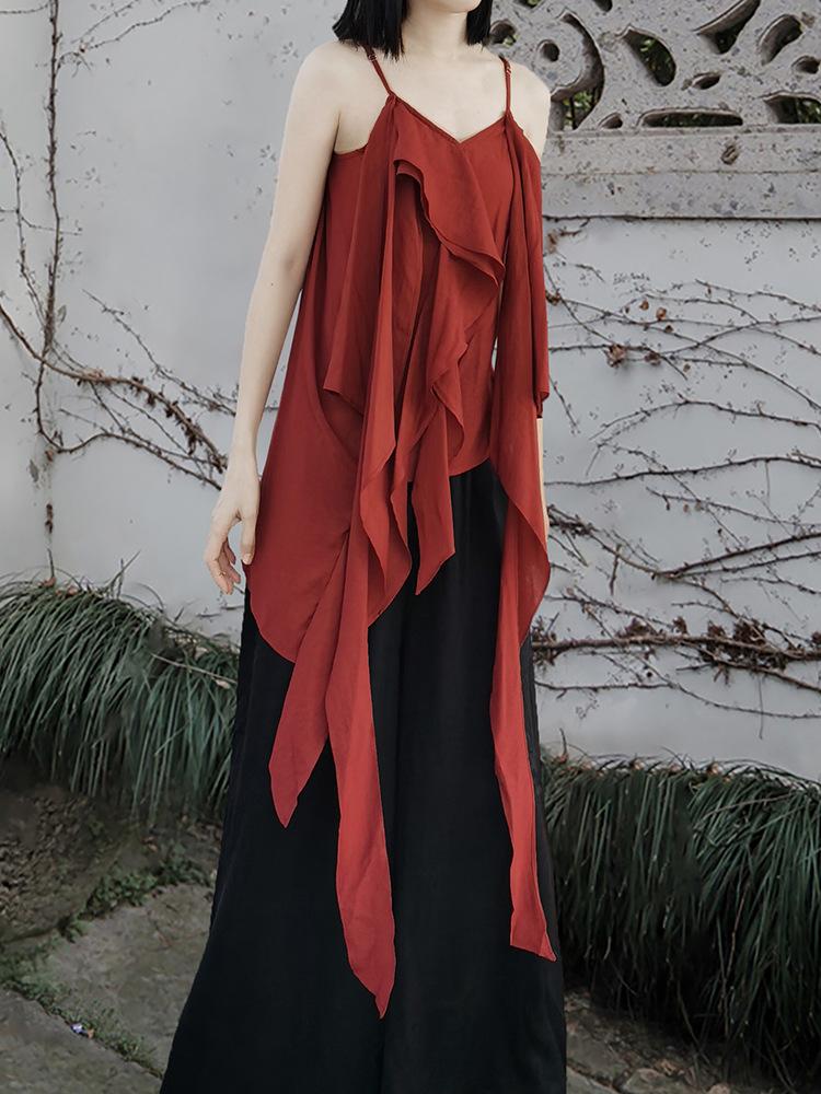 Johnature Woman Autumn Chinese Style Casual High Street Retro Tops Personality Solid Color Loose Vintage Top