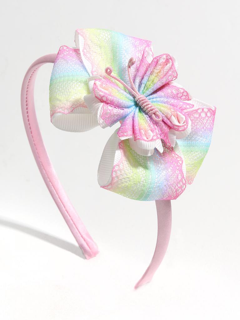 Fashion Glitter Star Headbands For Girls Rainbow Lace Hair Bnads Cute Butterfly Shape Hiar Hoop Children Party Hair Accessories