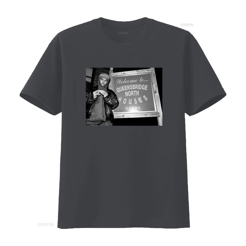 90s Rap Hip Hop Nas Photo T Shirt Queens Bridge Project Blunt Ether Illmatic Album Concert New York State i am vintage Washed