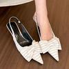 2025 Summer High Heel Women Sandals Butterfly-knot Slip On Singbacks Mules Party Dress Shoes for Ladies Pumps