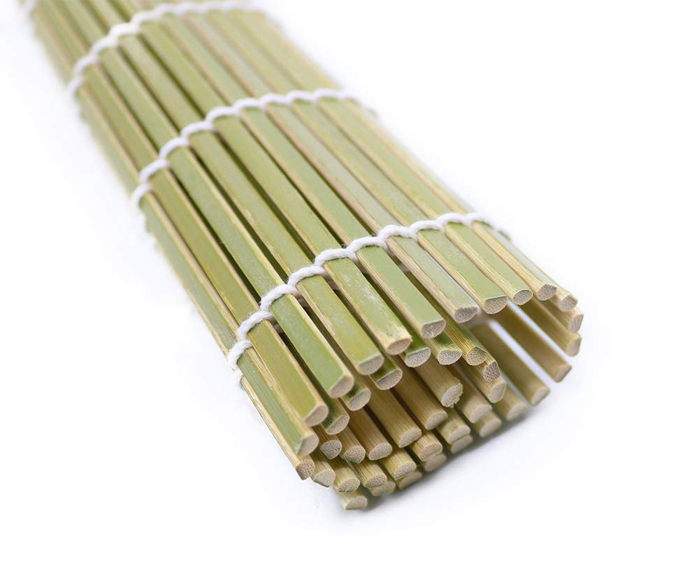 HTB Bamboo Sushi Rolling Wide for Sushi and other Setsubun Green Bamboo Rolling Ideal for Making Sushi Gourmet and Cherry Blossom Mat, 24x24cm,