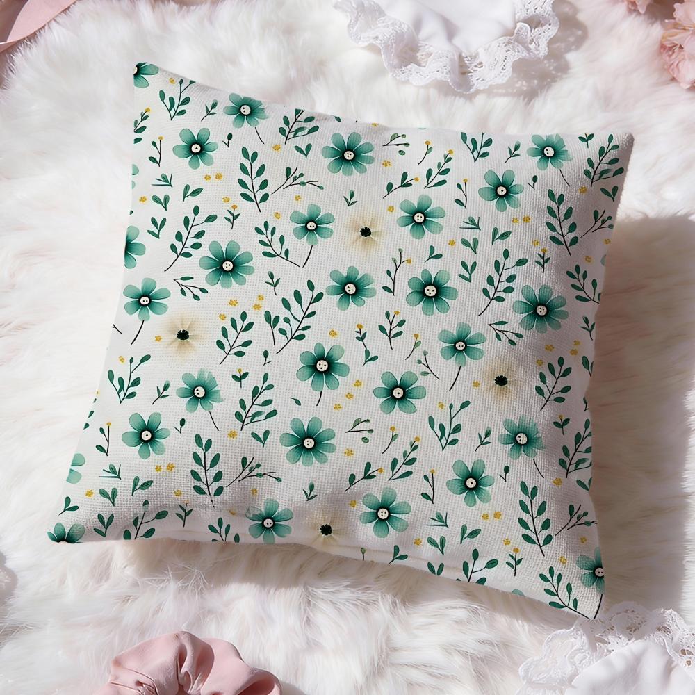 Floral pattern Cushion Cover Premium Comfort Reversible Pillow Cove Two in One Design for Any Room Car Interior