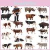 Farm Animal Figures Educational Toy Simulation Animal Model Kid's Gift Plastic Material Cow Category 14x8cm Size