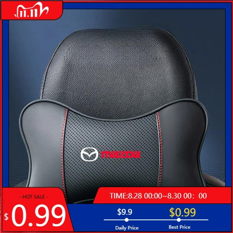 2025 Hot 1Pcs Car Seat Headrest Auto Logo Neck Pillow For Mazda Skyactiv 2 3 5 6 Axela Atenza CX-5 CX3 323 RX8 Demio MX5 car acc