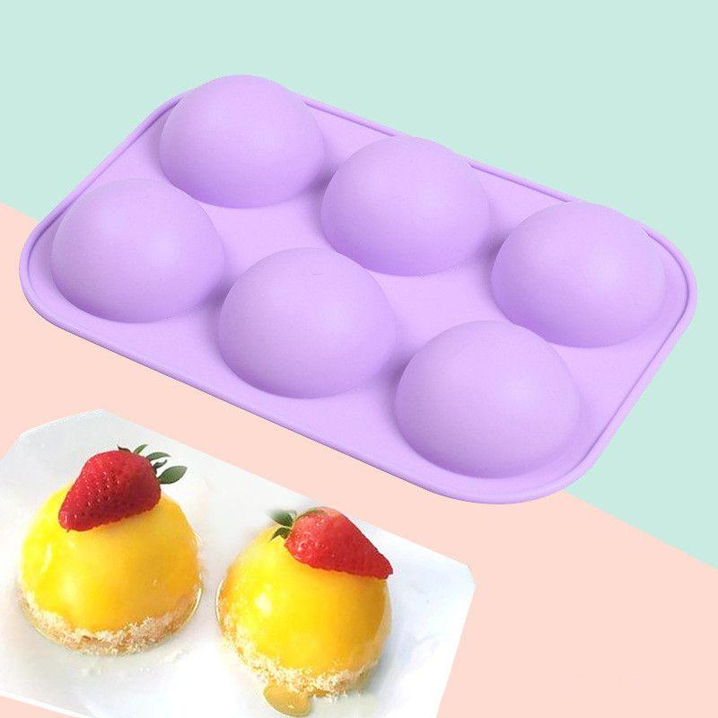 Универсальная 3D силиконовая форма на 6 ячеек в виде полусферы для идеально сформированных шоколадных и пирожных угощений