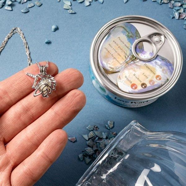 Шкатулка из натурального жемчуга в устрице и ожерелье с подвеской в ​​виде единорога, дешевое бижутерия, подвеска