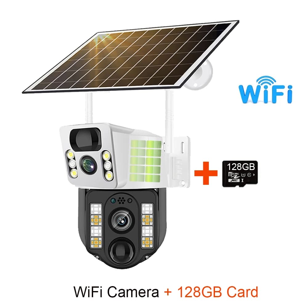 LS VISION Solar WiFi/4G Camera 4K 8MP Dual Lens Low Power Battery CCTV Cameras PIR Motion Detection Auto Track V380 Surveillance Monitor