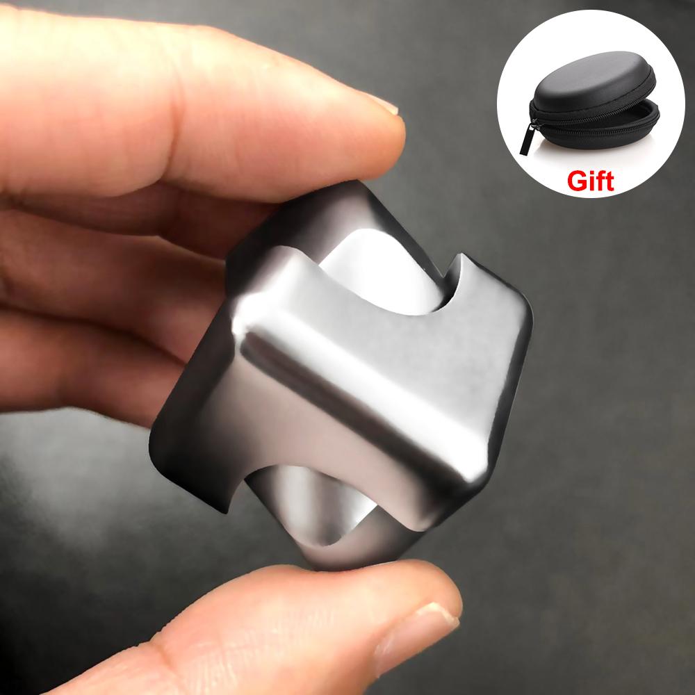 Metal Cube Rotating Fingertip Gyroscope Fidget Anti Pressure Toy Adult Office Home Travel Portable Rotating Toy Christmas Gift