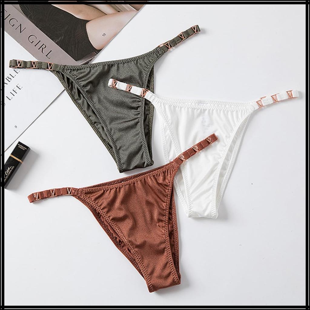 Leopard Print Plain Simple Pants Sexy Lingerie for Women TZ064 [White Fang] T-back G-string (white, M)