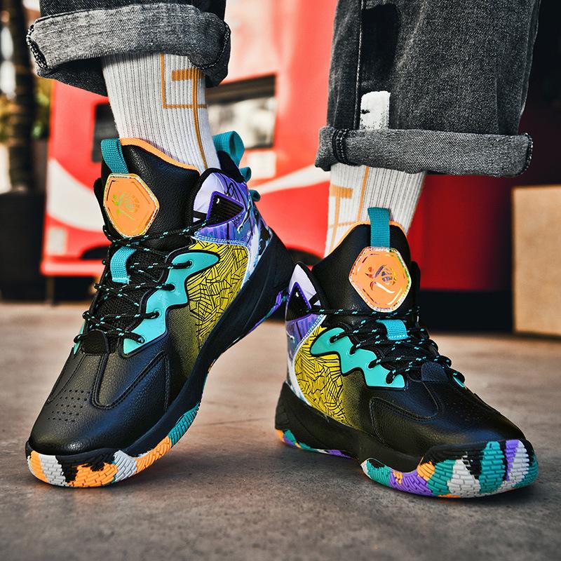 Детские высокие кожаные баскетбольные кроссовки для мальчиков 6-12 лет, осень/зима