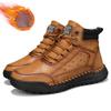 Men's Retro Leisure Shoes Autumn/ Winter Cow Split Leather Men Boots Comfortable Motorcycle Boots Winter Boots