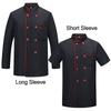 Short Long Sleeve Chef Uniform Black Overalls New Chef Clothes  Restaurant