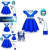 Kids Zombies 3 Cheerleader Cosplay Costume Halloween Dress Bag Wig Suit Gift Set