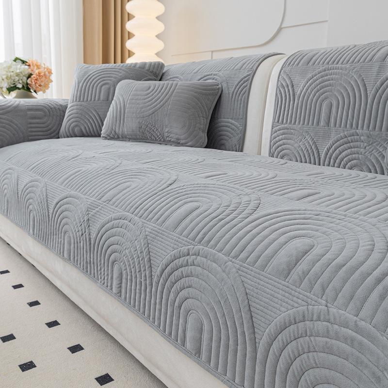 Soft Plush Sofa Cushion Universal Non-Slip Cover All Seasons Use Winter Warm Towel Mat for Living Room