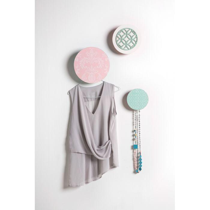 Patère - Artémio - Ronde - Bois - Beige - 15x4cm