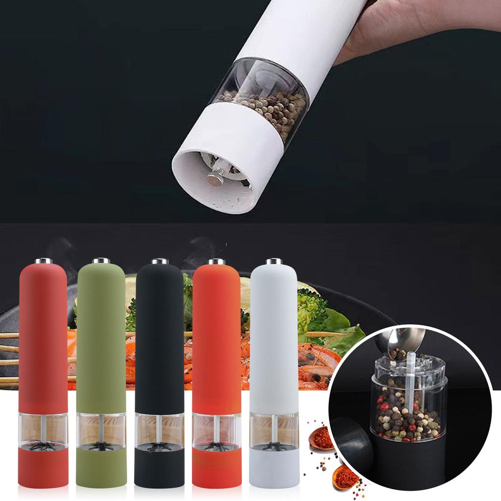Electric Seasoning Grinder Automatic Refillable Battery Operated Mills Push Button Pepper Grinder For Cooking BBQ