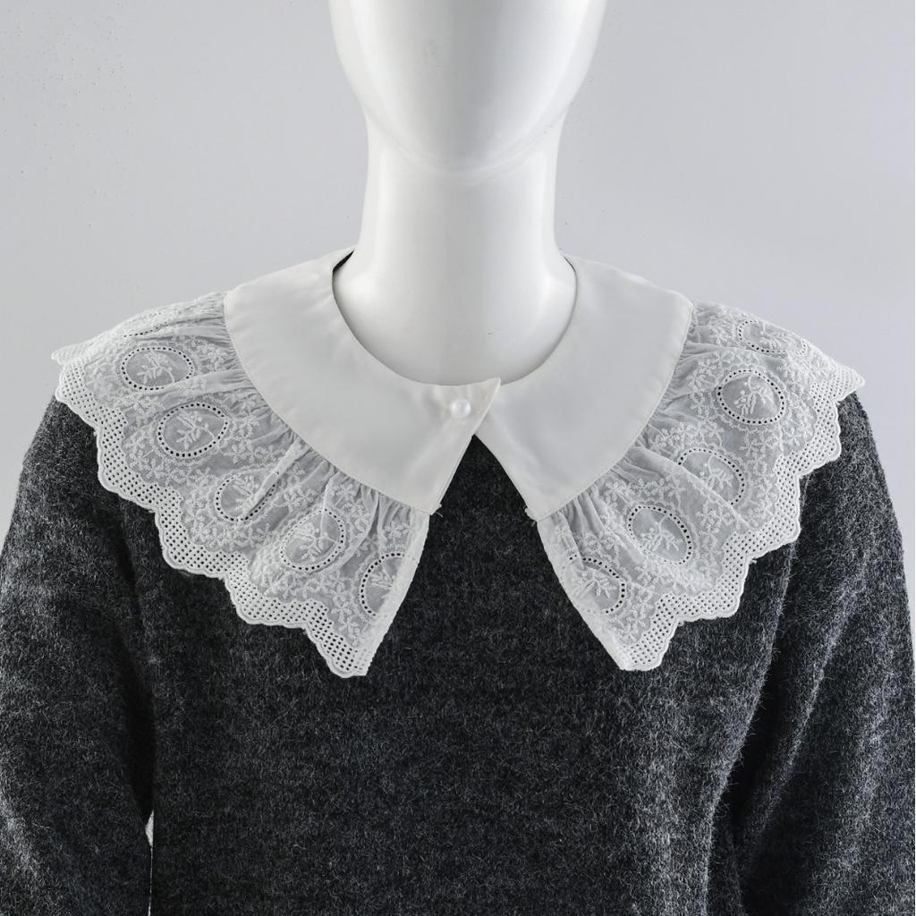 White Shoulder Wraps Shawl for Women's Shirt Fake Collar Blouse Detachable Collar Vintage Ladies False Blouse Collar Half Shirt