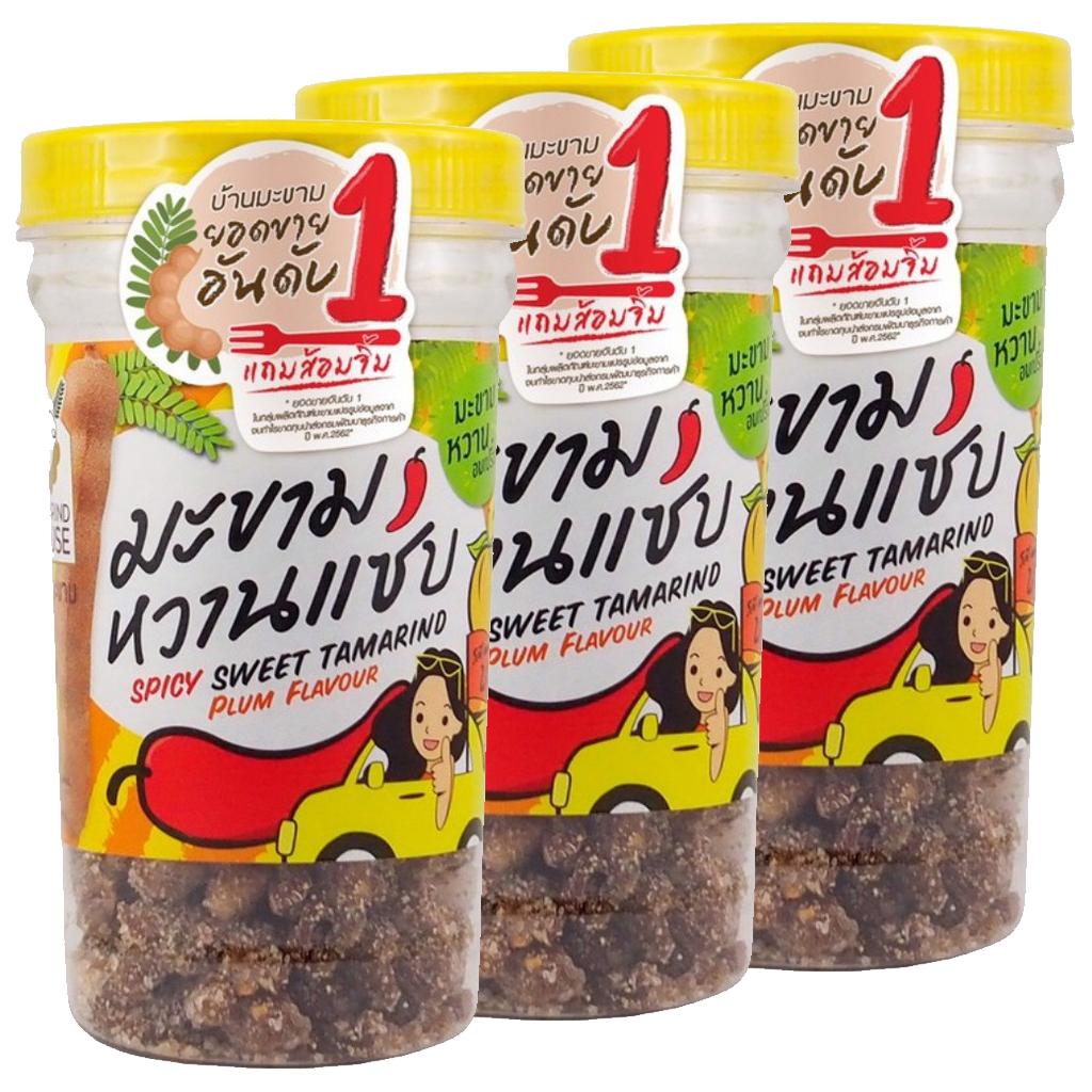 Tamarind House Пряно-сладкий тамаринд / Пряно-сладкий тамаринд со вкусом сливы 140 г. x 1/3 шт. - Тайская фруктовая закуска