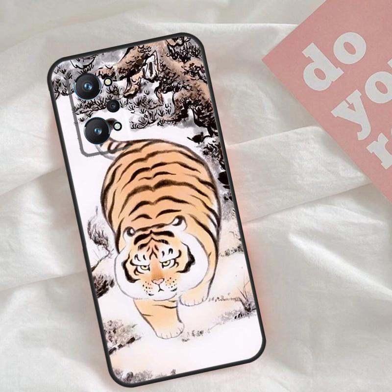 Мультяшный толстый тигр Чехол для Realme GT7 Pro GT6 C75 C65 C67 C61 C53 C55 C51 C35 C63 C71 15 11 12 13 14 Pro Plus