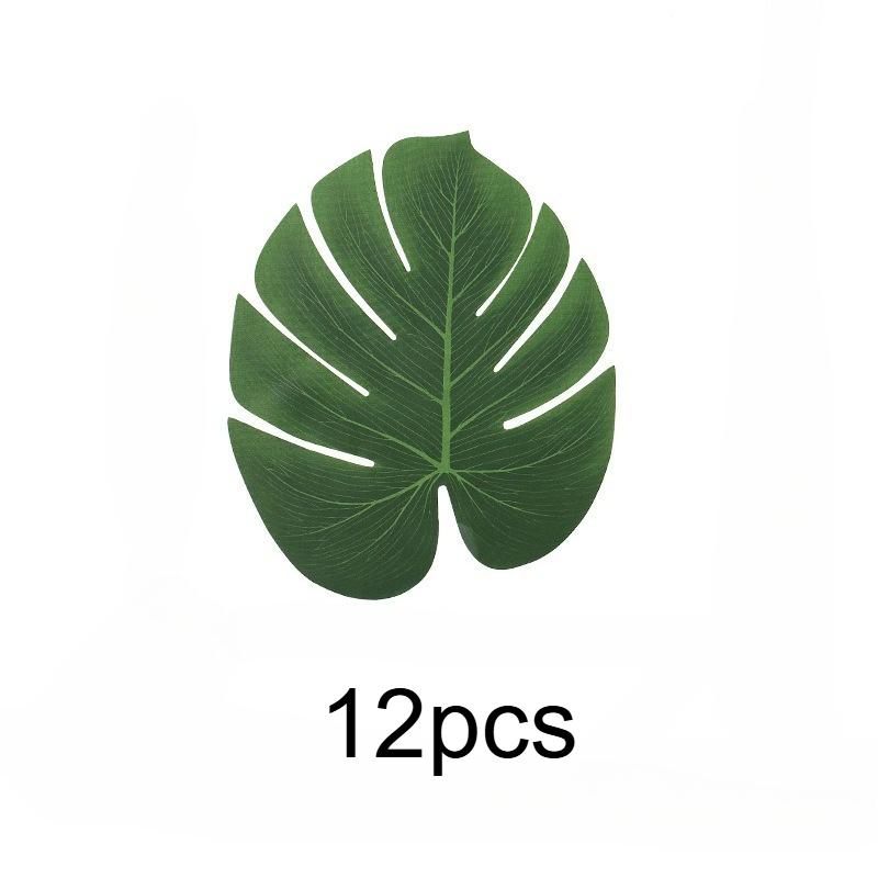 12/20pcs Large Artificial Tropical Palm Leaves, Faux Safari Leaves Monstera Fake Leaves,  Party Jungle Beach Theme Decorations