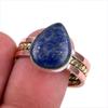 Двухцветное кольцо из чистого серебра 925 пробы с натуральным лазуритом и драгоценным камнем S.10 D3U85