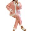 Winter Warm Flannel Women Pyjamas Set Thick Coral Velvet Long Sleeve Pajamas Set Leisure Sleepwear For Women Nightwear Nighttown
