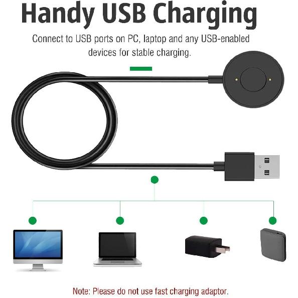 Charger Compatible with Fossil Hybrid Smartwatch HR Accessory Rapid Charger Magnetic USB Charger - 3.3 Feet (Black)