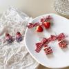 Korean Cartoon Strawberry Cupcake Stud Earrings - Cute Girly Bow Design