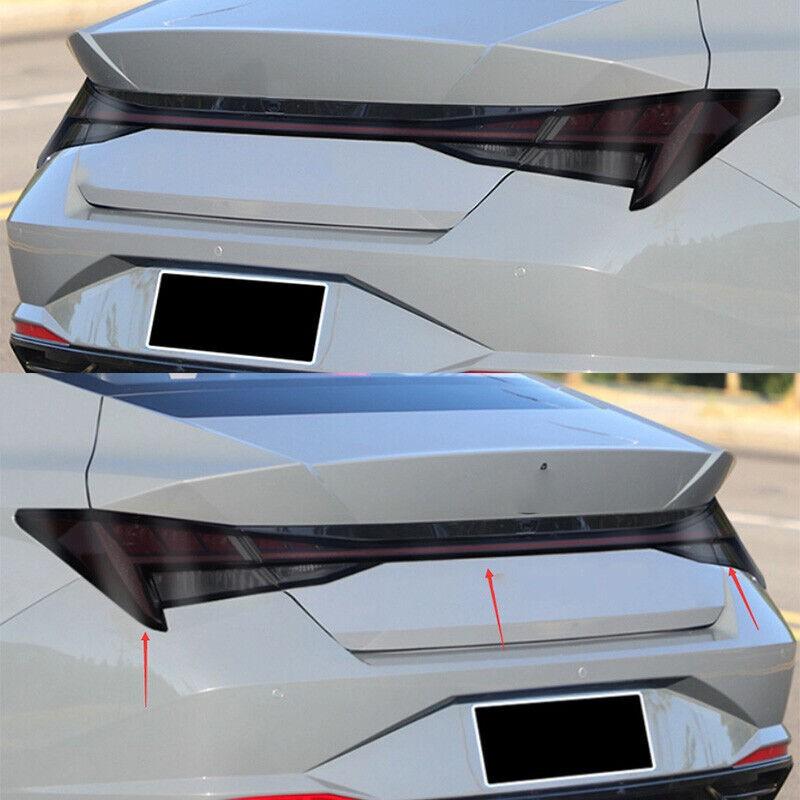 Для Hyundai Elantra 2021-2023 Черный ТПУ Наклейка на Задний Фонарь 8 ШТ. Отделка
