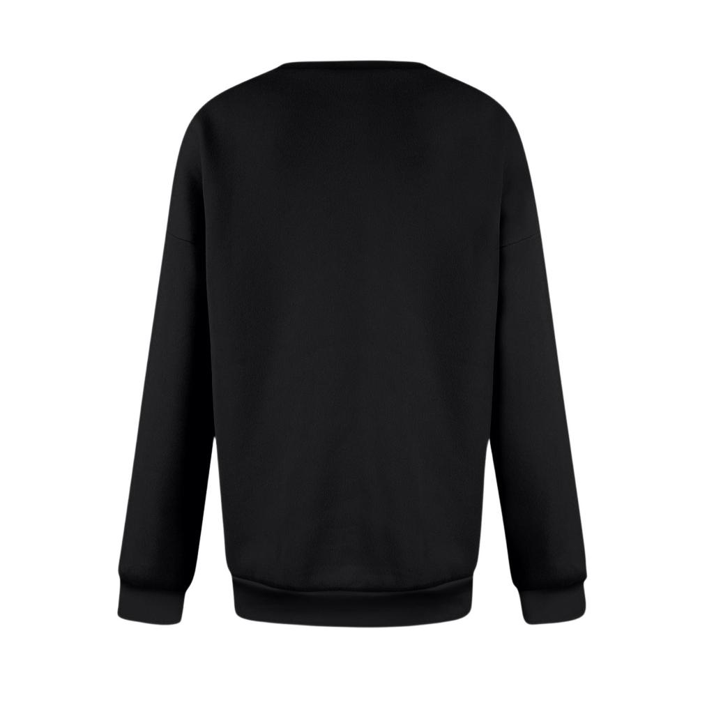 Женская модная толстовка с круглым вырезом и длинными рукавами на Хэллоуин с маленьким принтом