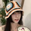 Европейский и американский стиль цветная модная вязаная шляпа-ведро женская весна и осень универсальная интернет-знаменитость вязаная шляпа цветочная шляпа-ведро