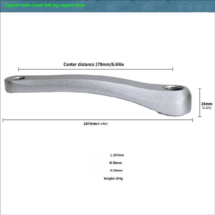 Light Weight 170Mm Bike Left Single Chain Crank Arm Aluminum Alloys Crankset Arm Replacement Accessories Enduring